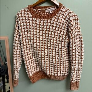 Chunky Knit Brown and White Sweater